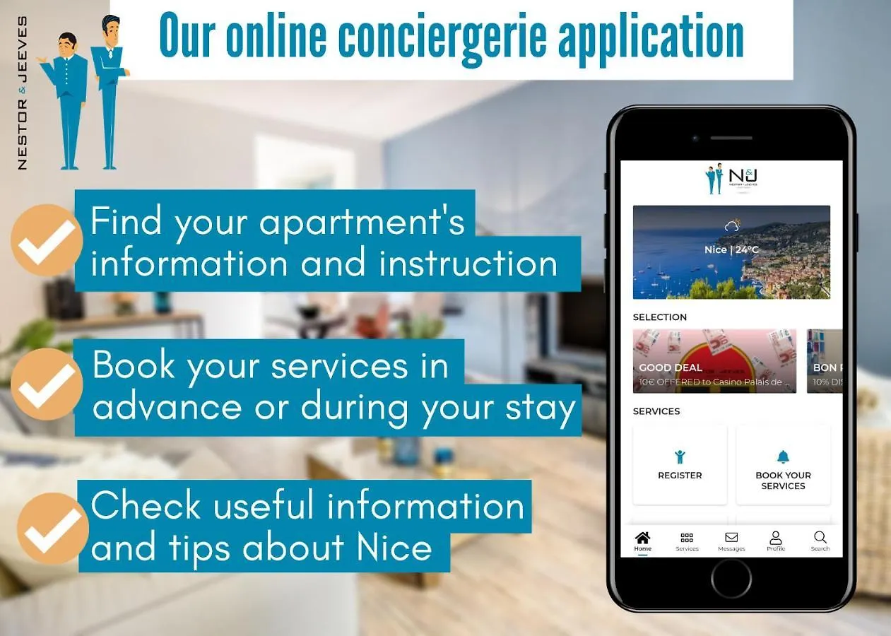 Nestor&Jeeves - Palais Renoir - By Sea - Free Parking Apartment Nice